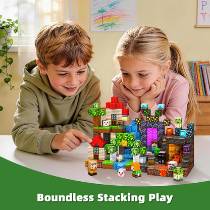 300PCS Magnetic Blocks, Magnetic Building Cube Set for Kids Ages 3+, Constructions STEM Stacking Tiles Toy Building Birthday Gifts for Boys Girls