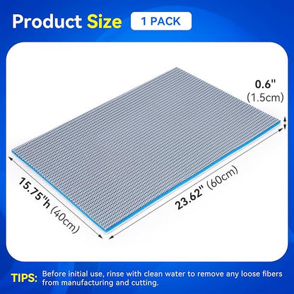 Borlech 8-Layer Fast-Acting Aquarium Filter Pad - Cut-to-Size Aquarium Floss Media for Fish Tank, Pond, Sump - Fast Water Polishing in Hours (23.62"x15.75"x0.6", 1 Pack)