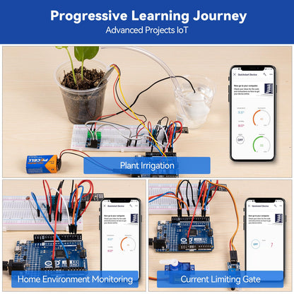SunFounder 3-in-1 Super Starter Kit with Original Arduino Uno R4 Minima, IoT&Smart Car Projects, ESP8266 WiFi, Battery, 50+ Step-by-Step Tutorials for Beginners to Engineers, RoHS Compliant