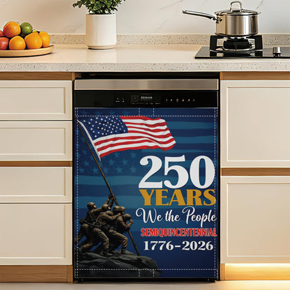 USA 250th Anniversary Magnetic Dishwasher Cover,Patriotic Military Decorative Dishwasher Panel for Refrigerator Kitchen Decor Reusable Waterproof Easy Install 23x26 Inch