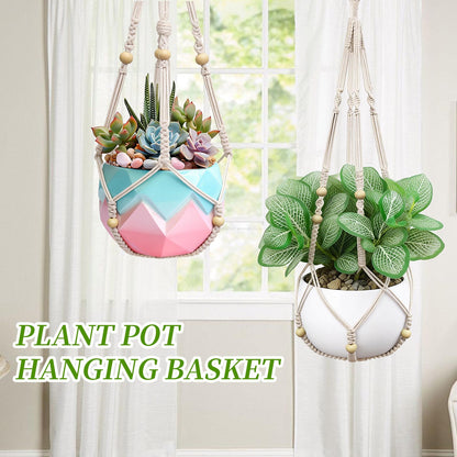 fxnx Bohemian-Style Macrame Plant Hanger Fits pots Sized from 4 to 15 inches in Diameter, Ideal for Hanging planters for Indoor Plants. Hanging Plant Holders is a Perfect Choice.(POTS NOT Included)