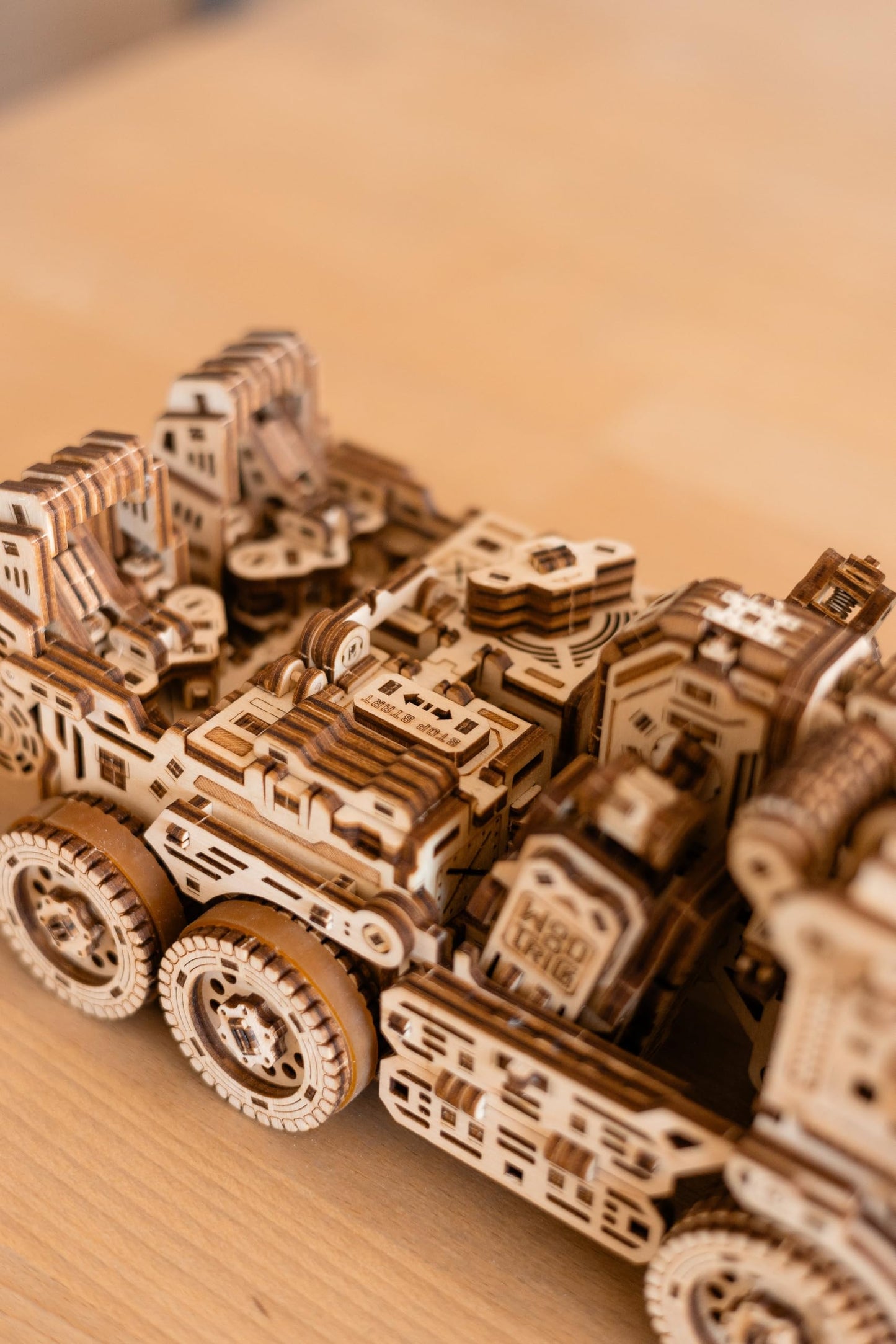 Wood Trick Timbertron Robot - Transforms into Rolling Truck 3D Wooden Puzzles for Adults to Build - Rides up to 9 ft - Wooden Models Engineering DIY Project Mechanical 3D Puzzles Model Kits for Adults
