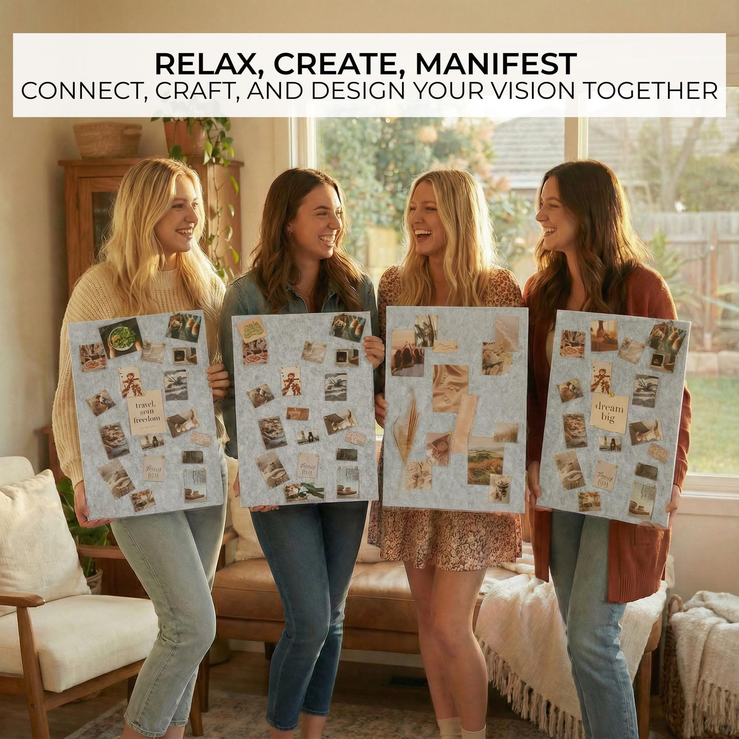 Inspirational Vision Board Kit – Complete Set with Vision Board Book & Felt Board, Motivational Pictures & Quotes to Map Your Goals & Dreams - The Perfect Supplies to Visualize Goal Setting & Success