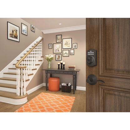 SCHLAGE BE375 CEN 622 Touch Keyless Touchscreen Electronic Deadbolt Lock, Matte Black