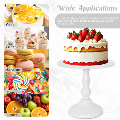 Fivenl 8 Pcs Cake Stand White Metal Dessert Table Display Set, 3-Tier Cupcake Stand, Cake Display Tower and Cookie Tray Rack Serving Tray for Birthday Party, Weddings, Baby Shower (White)