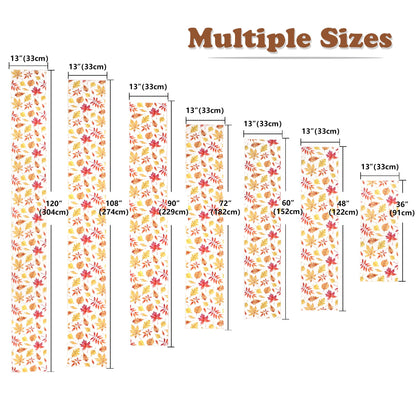 OWENIE Fall Table Runner for Kitchen Dining Table, Thanksgiving Autumn Printed Harvest Pumpkins Maple Leaves Textured Fabric Halloween Holiday Home Decorations, Water-Proof, Washable, 13" W x 108" L
