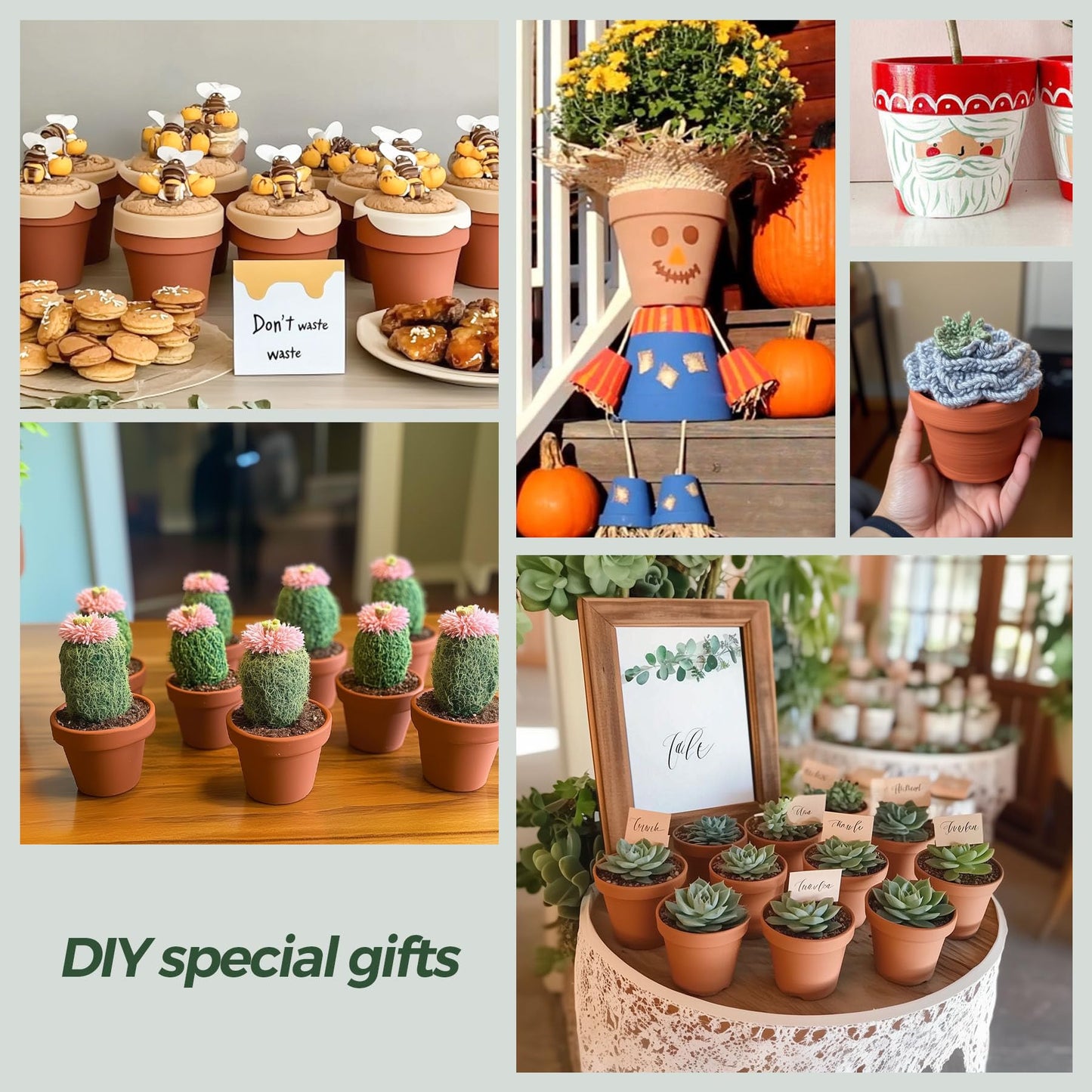 T4U Small Clay Pots for Crafts (20pcs): Mini Terracotta Pots 3 Inch with Drainage Holes, Terra Cotta Pots for Succulent Cactus Plants, DIY Mini Terracotta Pots, Idea Gifts for Party Decor