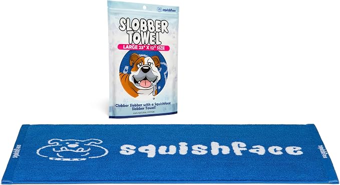 Squishface Slobber Towel – 100% Cotton Dog Drool Towel 23x12