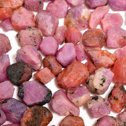 GEMKORA 100 carats Raw Pink Sapphire Crystals, Wholesale Lot, Natural Gemstone, Rough Crystals, Rock Stones, Jewelry Making Supplies, DIY & Crafts, September Birthstone, 8 to 10pcs