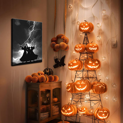 Framed Dark Gothic Canvas Wall Art Set of 3, Creepy Witchy Halloween Wall Decor Paintings, Crow and Skull Goth Aesthetic Posters Prints for Living Room Bedroom Bathroom Home Decor 12x16In