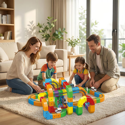123PCS Infinity Racer MagneticTrain Set, STEM Train Set for Boys & Girls Ages 3-8, Children's