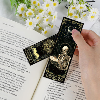 100 Pcs Gothic Tarot Bookmarks Bulk, Dark Academia Witchy Book Marks for Reading, Skeleton Paper Page Markers, Bookish Gifts for Reading Women Book Lovers Men, Dark Romance Merch