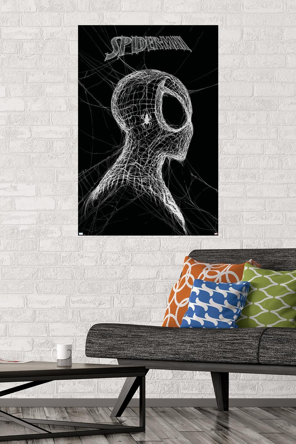 Marvel Spider-Man: World Of Webs - Black And White Wall Poster, 34L" x 22.4W", Premium Unframed Version