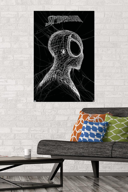 Marvel Spider-Man: World Of Webs - Black And White Wall Poster, 34L" x 22.4W", Premium Unframed Version