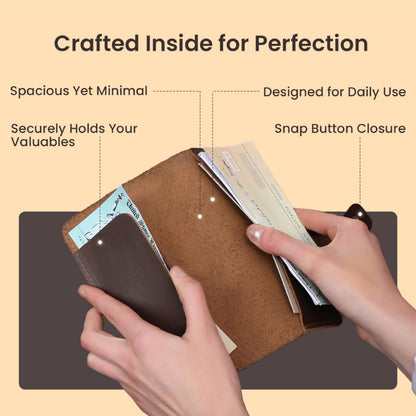 TheAntiq Leather Checkbook Cover with Pen Loop, Full Grain Check Book Holder Wallet for Personal & Duplicate Checks, Slim Money Organizer for Men & Women – Brown