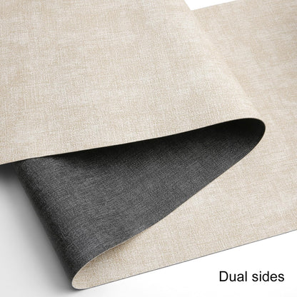 Chitomars Table Runners 55 Inches Long, Dual-Sided Faux Leather Farmhouse Table Runner Waterproof Non-Slip for Living Room Party Home Decor Holiday Decorations(Gray Cream-White, 12 x 55 Inch)