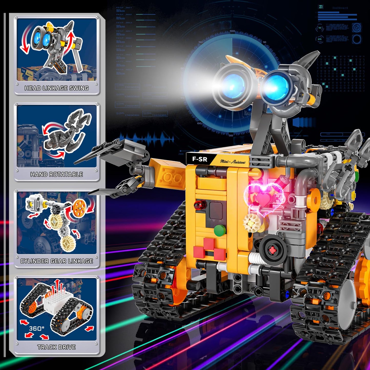 Demkia Robot Building Kit for Kids and Adults, 4-in-1 Rechargeable RC Robotics Kit with Remote & App Control, STEM Coding Toys & Science Projects, Birthday Gifts for Boys Ages 8-12+ (588 Pcs)