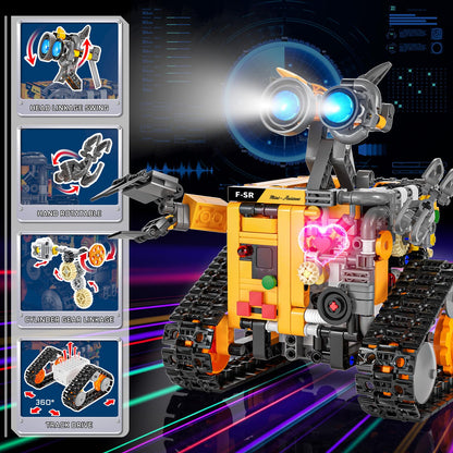 Demkia Robot Building Kit for Kids and Adults, 4-in-1 Rechargeable RC Robotics Kit with Remote & App Control, STEM Coding Toys & Science Projects, Birthday Gifts for Boys Ages 8-12+ (588 Pcs)