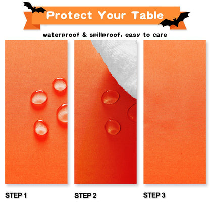 Hiasan Pumpkin Orange Rectangle Tablecloth - Waterproof Washable Polyester Fabric Table Cloth for Buffect Dining Birthday Party Wedding, 70 x 90 Inch