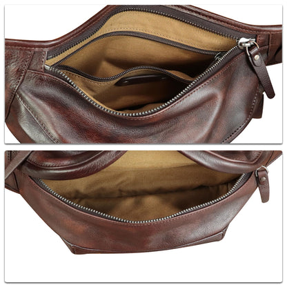 Genuine Leather Fanny Packs for Men and Women Hip Waist Bag Real Leather Fanny Sling Bag Crossbody Chest Purse (Coffee)