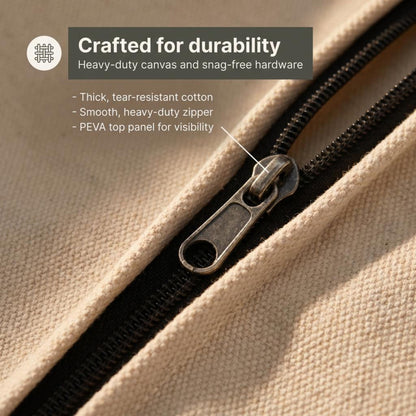 Household Essentials 3392-1 Cedarline Collection Hanging Garment Bag | Dress and Suit Protector | Natural Cotton Canvas,Off-White