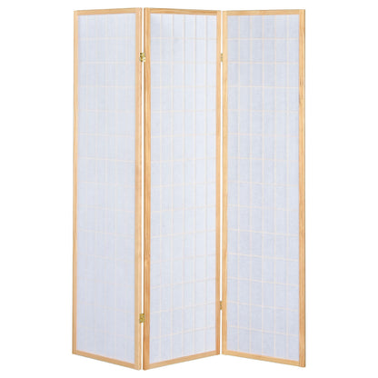Coaster Home Furnishings - Carrie - Solid Wood - 3-Panel Folding Shoji Screen Room Divider with Linear Grid Design, Metal Hinges and Freestanding Piece - Living Room - Natural Brown - 4621