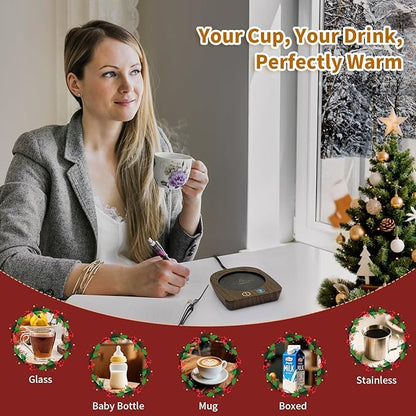 VOBAGA Coffee Warmer & Mug Warmer for Home Office Home Desk Use, Electric Cup Warmer with 3 Temperature Settings for Tea, Milk, Cocoa with Auto Shut Off After 4 Hours, Coffee Gift