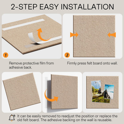 MaxGear Large Cork Board for Wall 36" x 24", Tan Bulletin Board, 6 Pack Felt Wall Tiles with Pushpins, Cork Boards for Office Pin Board Tack Board Cork Boards