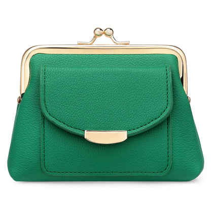 SENDEFN Kiss Lock Coin Purse Pouch for Women Small Change Pocket Wallet with 2 Credit Card Slot
