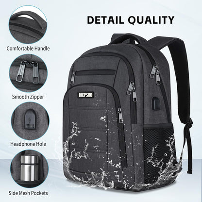 Backpack for School, School Backpack for Boys Girls Teens , Backpacks for Men, Back Pack, Water Resistant College High Middle School Bookbag,Book Bag, Black mochilas escolares para adolescentes