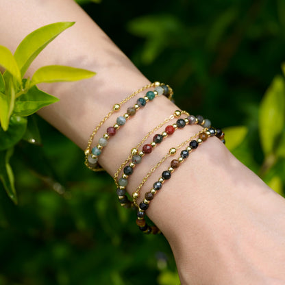 Farfume Triple Protection Crystal Bracelet Beaded Bracelets for Women 4mm Natural Stone Beads Gemstone Handmade Jewelry Valentine's Day Gifts