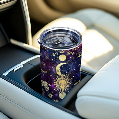 Goth Moon Tumbler,Halloween Witch Travel Mugs, Gothic Moon Phase Black Vacuum Insulated Stainless Steel 20 Oz Witchy Tumbler Cup,Halloween Spooky Gifts for Women Goth Mystery Coffee Tumblers,1 Pcs