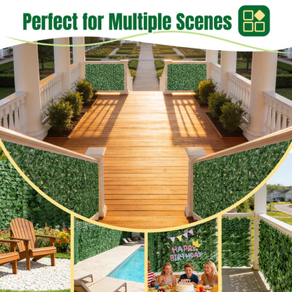KASZOO Artificial Ivy Privacy Fence Screen - 120x40in Artificial Faux Privacy Fence Panel Artificial Green Wall Balcony Privacy Screen Decoration for Patio, Balcony, Wall, Backyard Indoor Outdoor
