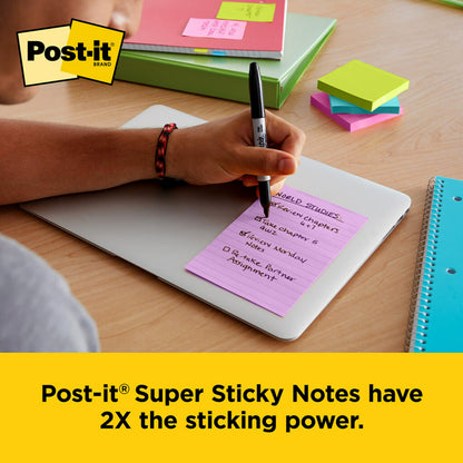 Scotch and Post-it brand office essentials kit, business and teacher supplies set with super sticky notes, super hold tape, magic tape, flags, sharp scissors, multicolor
