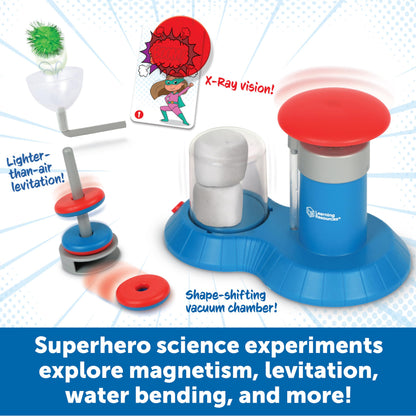 Learning Resources STEM Explorers Superhero Science!, Critical Thinking, Experiments for Kids, Magnets for Boys and Girls, Ages 6+,21 Pieces