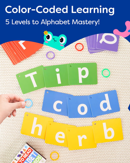 Spanish Alphabet Flash Cards - Thick ABC Flash Cards for Kids Ages 3-6 - Lowercase & Uppercase Letter Recognition Learning Game