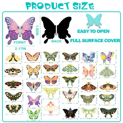 Ireer 60 Pcs Butterfly Magnetic Bookmarks Magnet Butterfly Shape Page Markers Cute Bookmarks Foldable Page Clip for Reading Office Gifts Supplies, 30 Styles