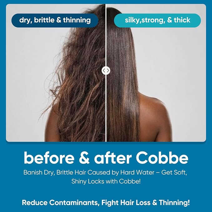 Cobbe Filtered Shower Head with Handheld, High Pressure 6 Spray Mode Showerhead with Filters, Water Softener Filters Beads for Hard Water - Remove Chlorine - Reduces Dry Itchy Skin, Matte Black