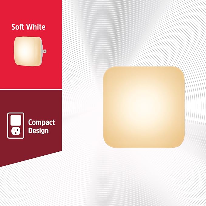 Energizer Night Lights Plug into Wall, 4-Pack, LED Plug in Nightlight, Soft Warm White, Dusk to Dawn Sensor, Adults, Kids, Bedroom, Bathroom, Nursery, Hallway, Kitchen, ETL Safety Listed, 85623