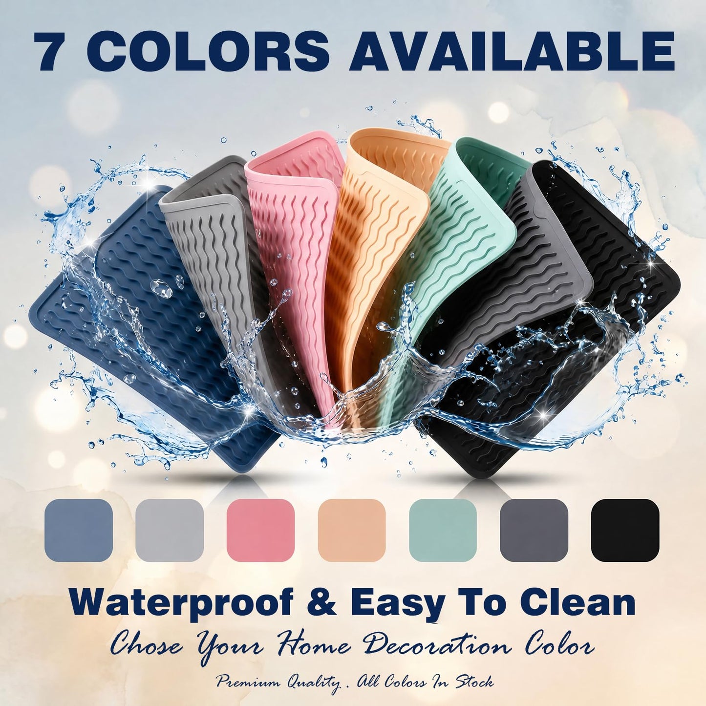2 Pack Caketime Silicone Dish Drying Mat for Kitchen Counter Cooking Baking Liners Drawer Refrigerator Espresso Machine Station Utensil Holder Washer Trivets Oven Chef Gifts Extra Large 18"x16" Pink