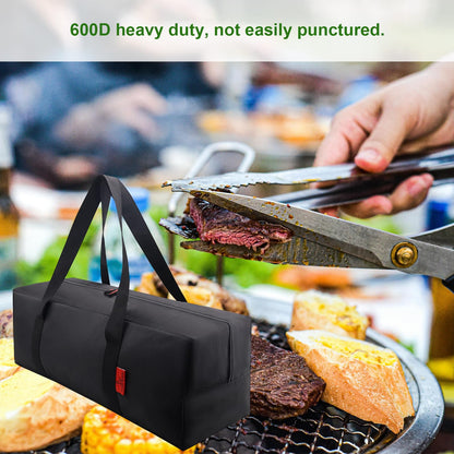 Cover Geny 24" Grill Tool Organizer, BBQ Tool Storage Bag - Heavy-Duty Storage Bag Waterproof 600D Oxford, Folding Design Gift for Camping, Tailgates, Outdoor BBQ Parties (24" Lx8 Wx8 H)