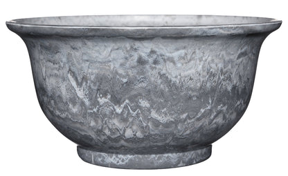Classic Home and Garden Venetian Deep Bowl 12.5" Planter, Gray Granite