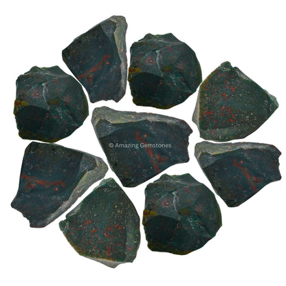 Amazing Gemstone Bloodstone Raw Crystals and Healing Stones, Natural Rocks for Tumbling and DIY Raw Stones and Crystals (1 LB)