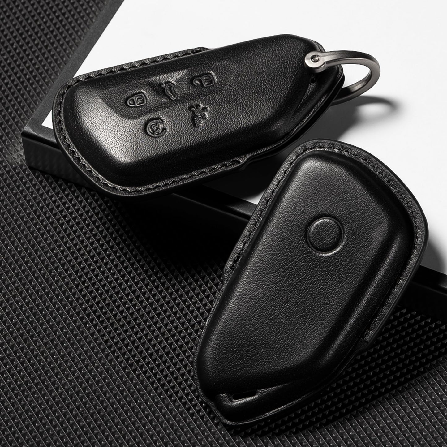 Smyfob for Volkswagen Atlas Key Fob Cover Leather car Key case 2026 2025 2024 VW Atlas Cross Sport Accessories 5 Button