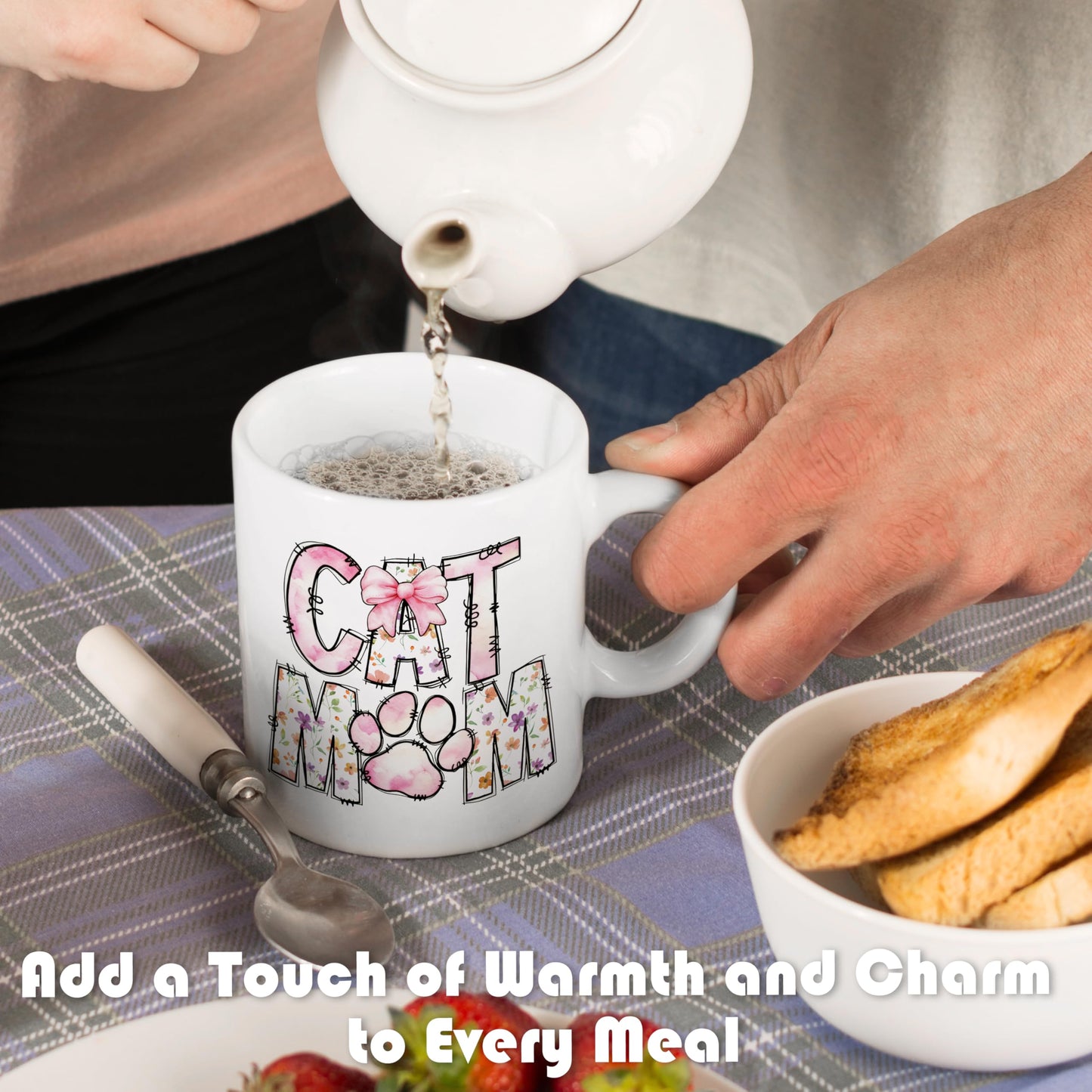 WDSFHYJK Cute Cat Mom Ceramic Coffee Mug 11oz,Creative Cat Lover Gifts for Women,Coffee Mug Gifts for Family Office College