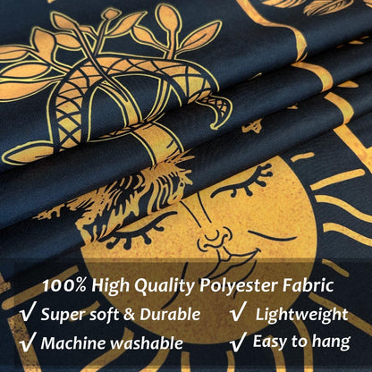 ARTCREATOR Witchy Tapestry Black and Gold Witch Tapestry, Witchy Wall Decor Aesthetic Wall Hanging Decor for Living Room Bedroom(70" x 90")