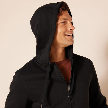 Amazon Essentials Men's Full-Zip Fleece Hoodie (Available in Big & Tall), Black, Small
