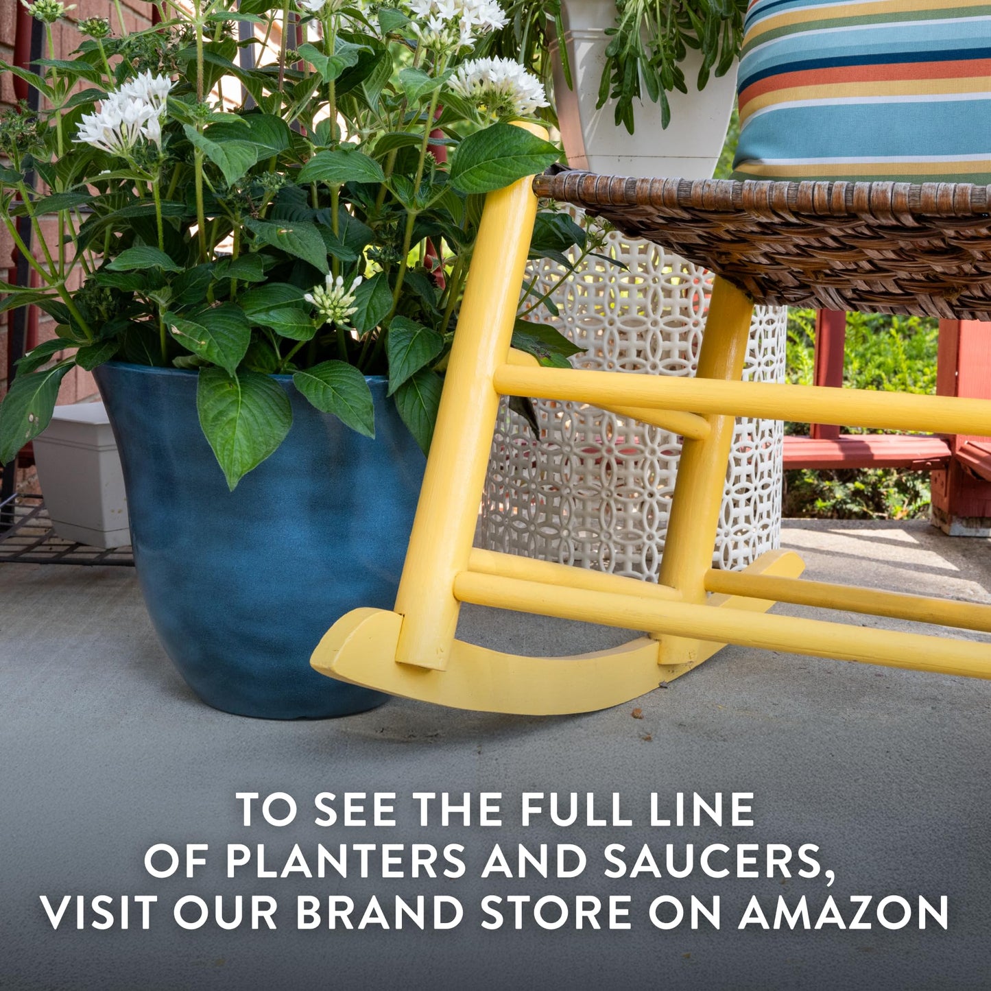 Classic Home and Garden Honeysuckle Resin Planters - Lightweight Indoor & Outdoor Plant Pots - UV-Resistant Plastic Flower Pots - Pot Planters for Flowers & Herbs (15" Tequila Sunrise)
