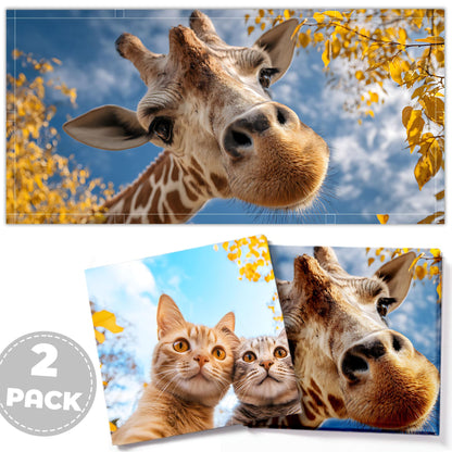 2 Pack Fluorescent Light Covers for Ceiling Lights, 4 x 2 Ft Magnetic Light Covers for Classroom Office Home School Ceiling Decor (2, Deer+Cat)