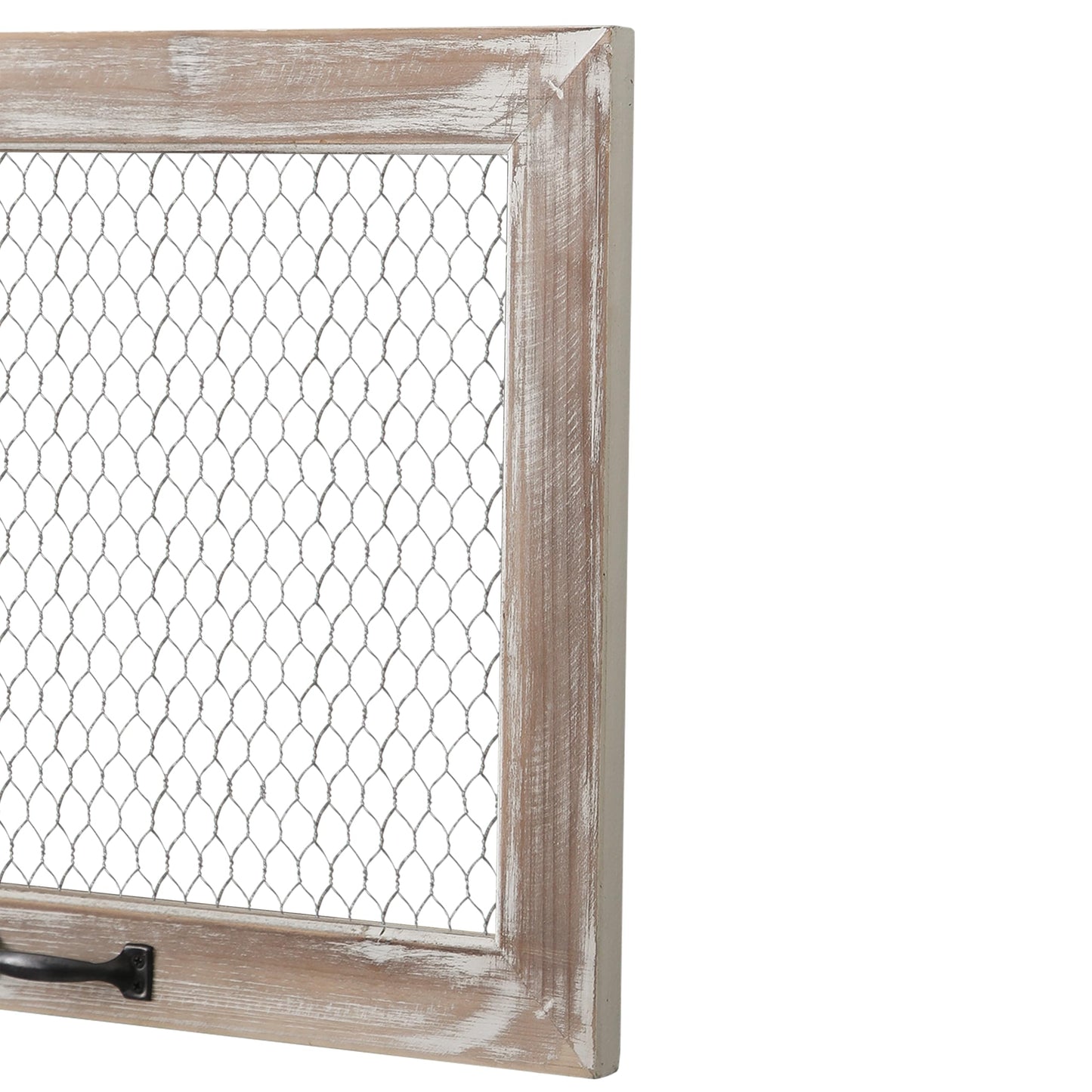 SOFE Rustic Chicken Wire Frame, Framed Photo Display Board/Wall Grid Panel, Decorative Bulletin Board, Jewelry Wall Organizer, Room Office Dorm Memo Board, 22 × 17 Inches